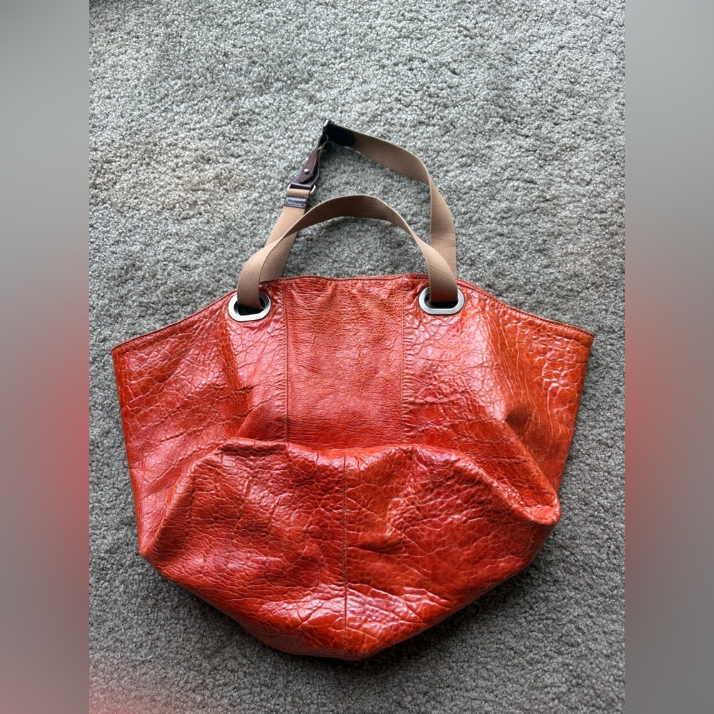 Marni rare vintage Orange Leather Tote Bag